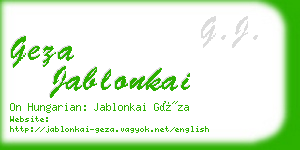 geza jablonkai business card